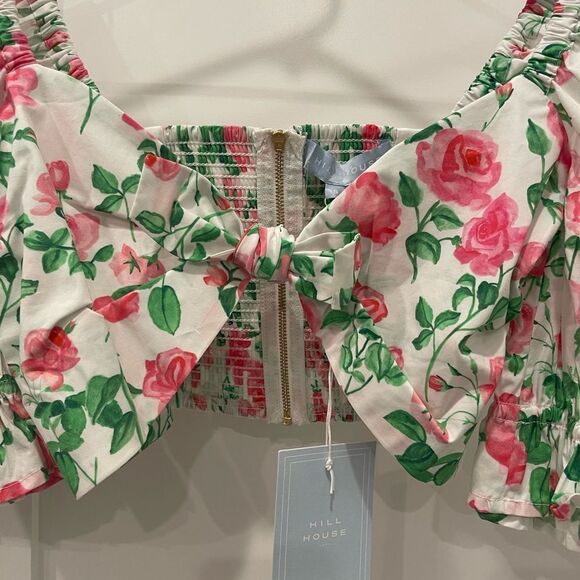 Hill House Floral Crop Top - Pink and Green - Picture 7 of 12